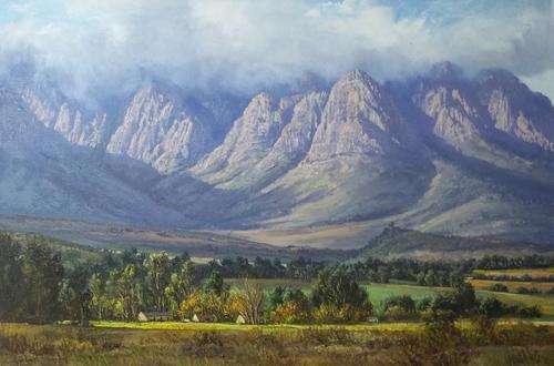 Casey van der Leek, Oil on Canvas, 60 x 90 cms, "Waaihoek Mountains near Ceres"