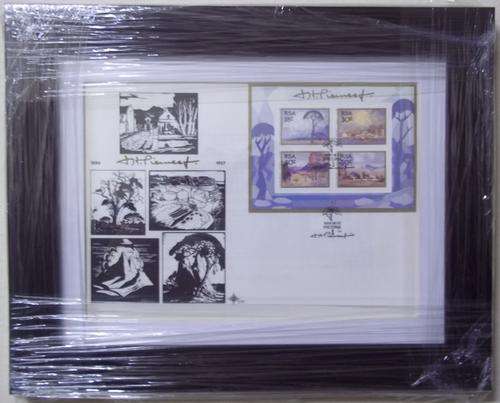 Pierneef, 5 Linocuts and 4 Stamps, 15.5 x 32 cms, Tastefully Framed