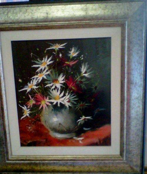 Hennie Griesel, Oil on Canvas, Flower Study, 660 x 600 Framed, Provenance and Authentification