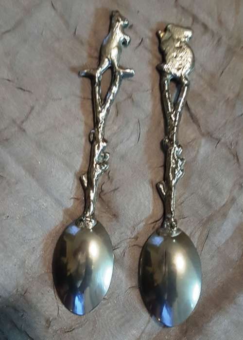 Handmade - AUSTRALIA - Teapoon set of Kangaroo & Koala