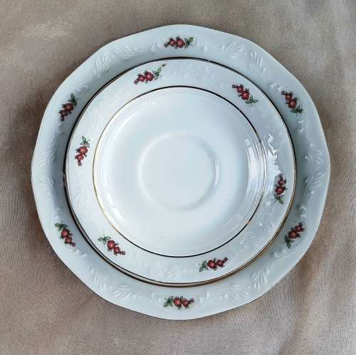 GORGEOUS HUGUENOT ROYALE FINE CHINA TRIO