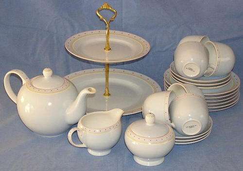 Fantastic 22 piece Tea set. Pale Blue with pink, absolutely stunning and so Chic.