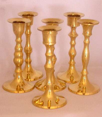 Beautiful and Brand new. Hand made Brass Candle stick holders. 6 on Offer!!!