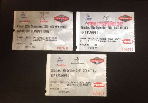 Currie Cup Rugby / top 8 Tickets (2000's)