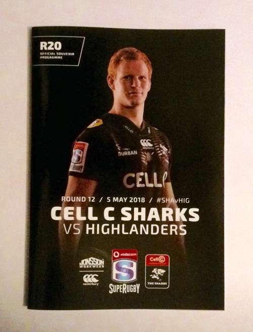 Sharks v Highlanders rugby programme (2018)
