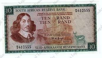 TW de Jongh ~ 1st Issue Replacement note  ~ W9 610555 ~ E/A ~ UNC