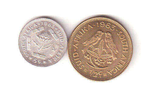 1963 >  1c &5 c ~ Both UNC's
