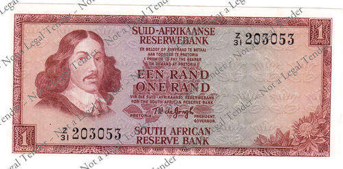 TW de Jongh R 1 ~ 3rd Issue ~ Z31 203053 = UNC < First serial nr of Replacements>
