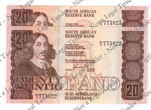 GPC de Kock R20 ~ 2nd Issue ~ D12 773822 & 3. 2 x Consecutive numbers " Perfect UNC"