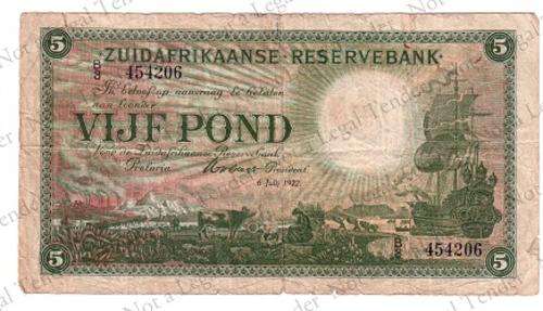 WH Clegg ~ 1922 5 Pounds ~ First Issue ~ Extreamly Rare note !
