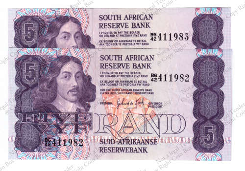 GPC de Kock, 3rd Issue, R5, 2x Consecutive nr`s,