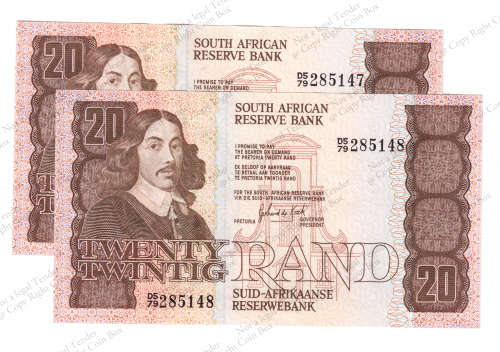 GPC de Kock, 3rd Issue, R20 , 2x Consecutive # D579 285147 - 48,