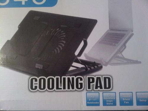 ERGOSTAND~Adjustable laptop stand with cooling fan.