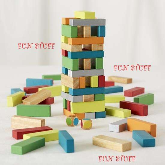 48 PCE Wiss Coloured Wooden Stacking Game. AwESoMe = LOTS OF fun for the whole family !!!
