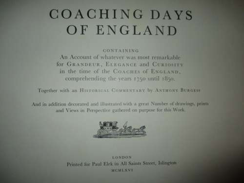 Coaching Days of England . Huge book 1750 Until 1850