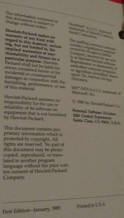 Hewlett Packard Executive Memo Maker 1985