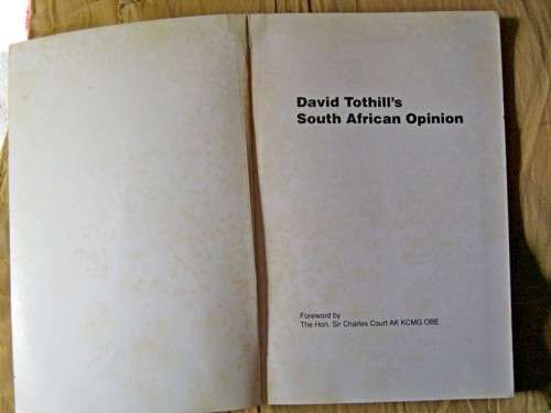 David Tothill`s South African Opinion
