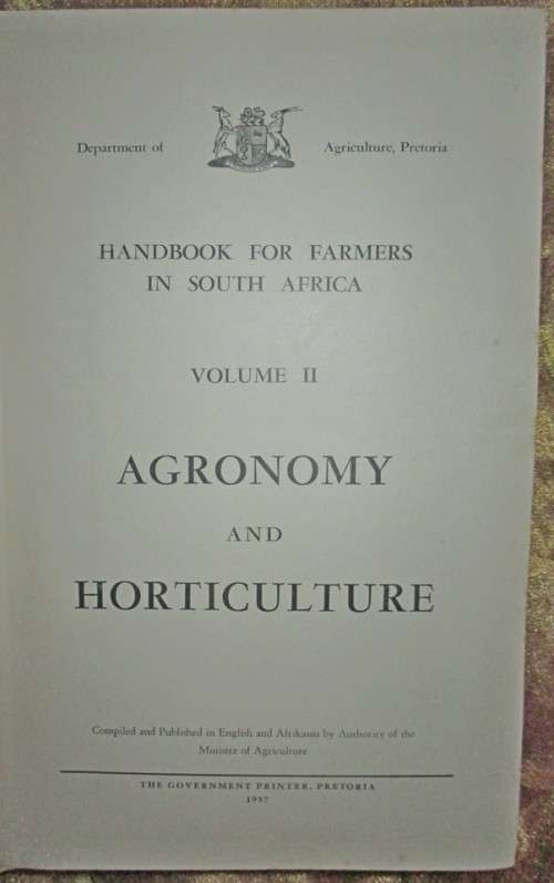 Handbook for Farmers in South Africa Volume IIi 1957