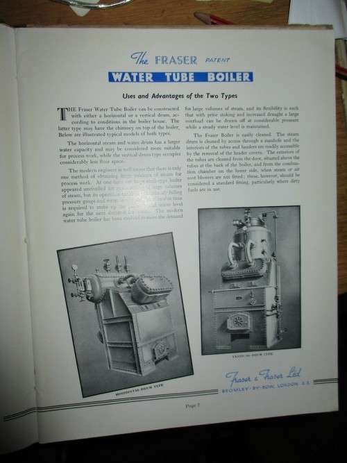The fraser Water Tube Boiler    circa 1945