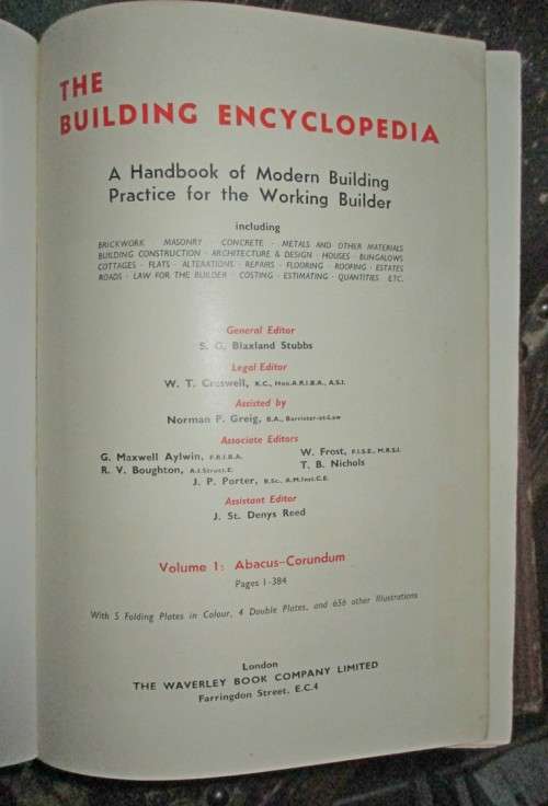 The Building Encyclopedia vol 1 and 2 circa 1937