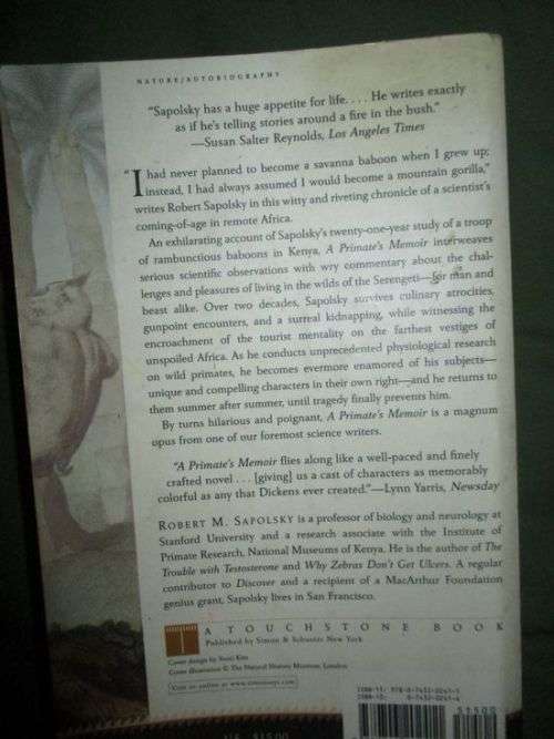 A Primates Memoir by Robert M Sapolsky