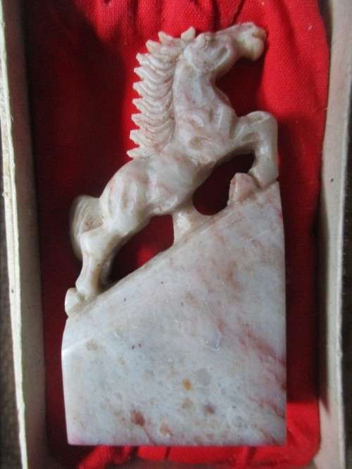 2 Miniature Jade Dragon and Horse Pieces