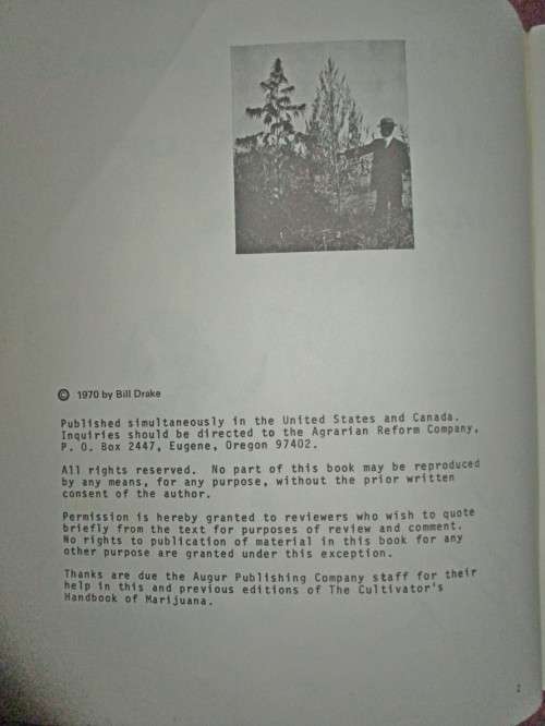 The Cultivators Handbook of Marijuana 1970