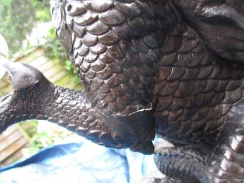 50cm Giant Black Dragon  holding an Orb