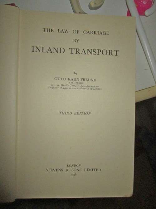The Law of Carriage By Inland Transport 1965