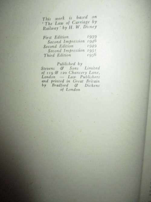 The Law of Carriage By Inland Transport 1965
