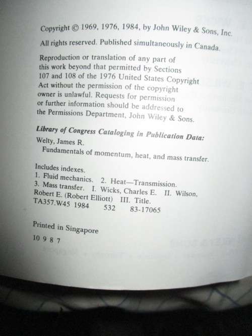 Fundamentals of Momentum ,Heat and Mass Transfer : 3rd Ed.