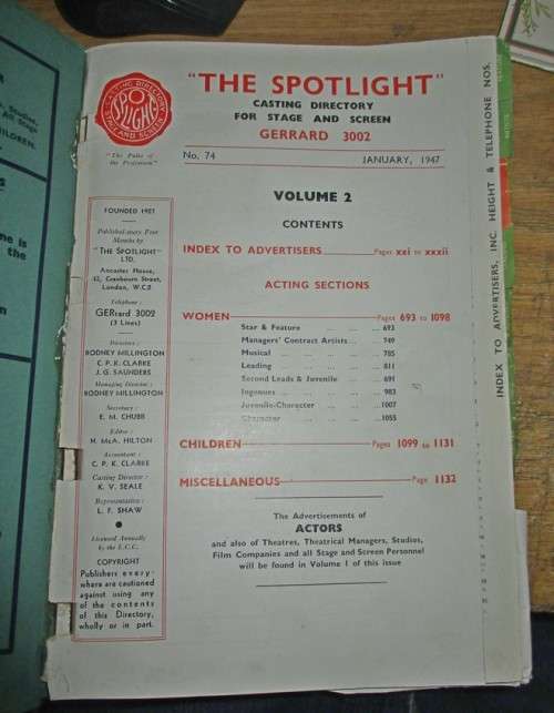 Spotlight Casting Directory Jan 1947