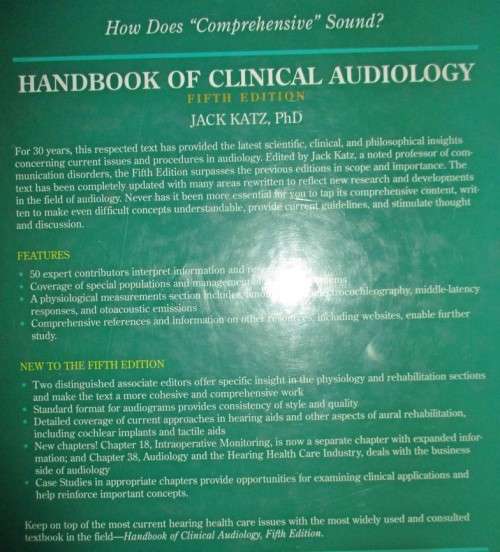 Handbook of Clinical Audiology 2001