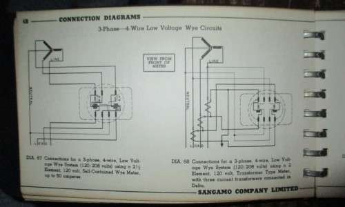 Connection diagrams for alternating current , watthour and demand meters 1950 circa