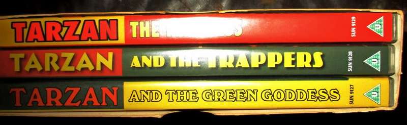Vintage 3 DVD SET - TARZAN KING OF THE JUNGLE - GREEN GODDESS - TRAPPERS  FEARLESS