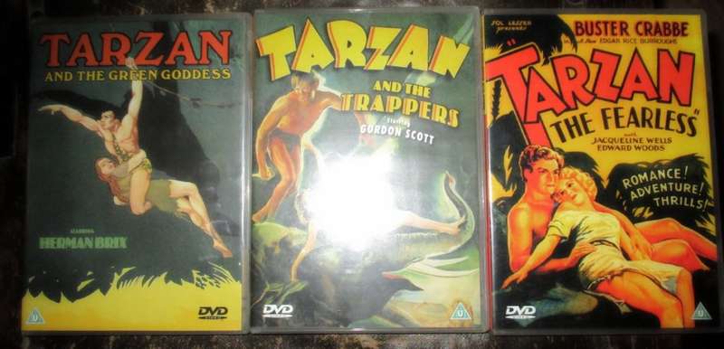 Vintage 3 DVD SET - TARZAN KING OF THE JUNGLE - GREEN GODDESS - TRAPPERS  FEARLESS