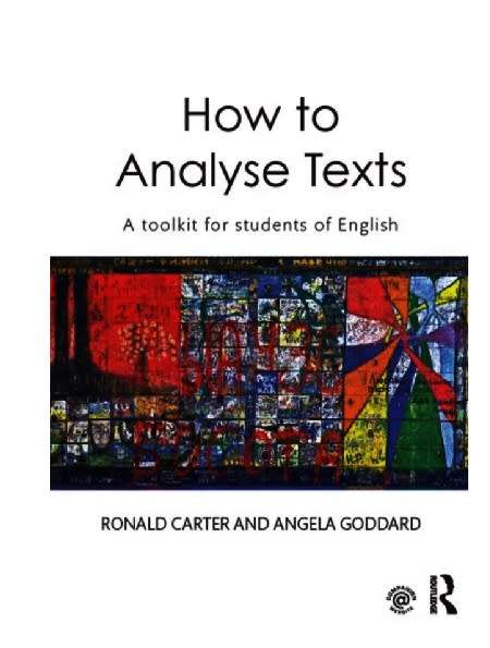 How to Analyse Texts by R Carter & A Goddard