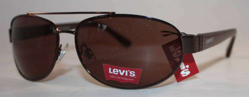 Levis Sunglasses LS137-02 Dark Brown Aviator with Brown Lens + Free Insured Postage