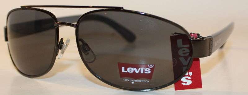 Levis Sunglasses LS137-01 Dark Gunmetal Aviator with Smoke Lens + Free Insured Postage