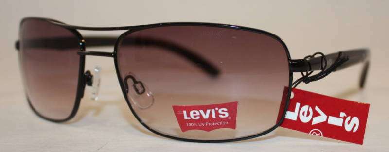 Levi's Sunglasses LS136-02 Black Aviator with Smoke Gradient Lens + Free Insured Postage