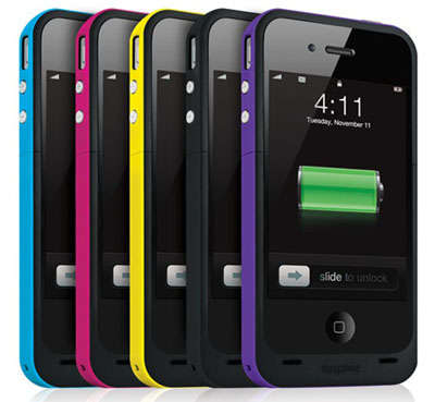 Mophie Juice Pack Plus for Apple iPhone 4/4S - Red + 5 Dual ScreenGuards + Free Insured Postage