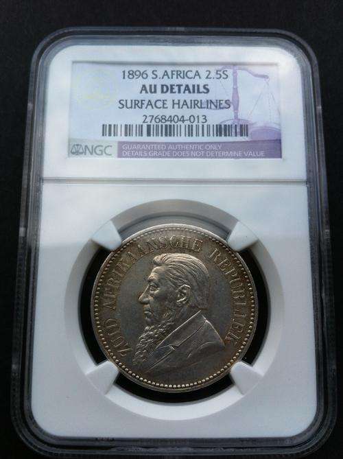 1896 Two and a Half Shillings NGC AU Details + Free Insured Courier @ R1 Start