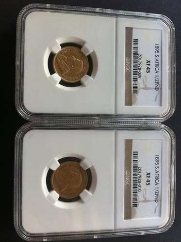 Set of Two 1895 Gold Half Pond NGC XF45 + Free Insured Speed Services Courier @ R1 Start