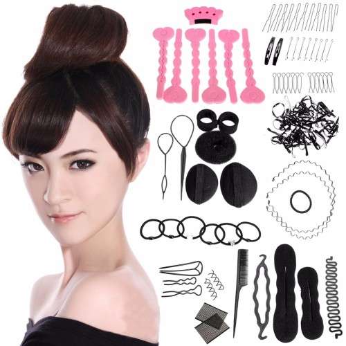 Magic Hair Clip Style Maker Pads Foam Sponge Bun Donut Hairpins Accessory Tool Kit