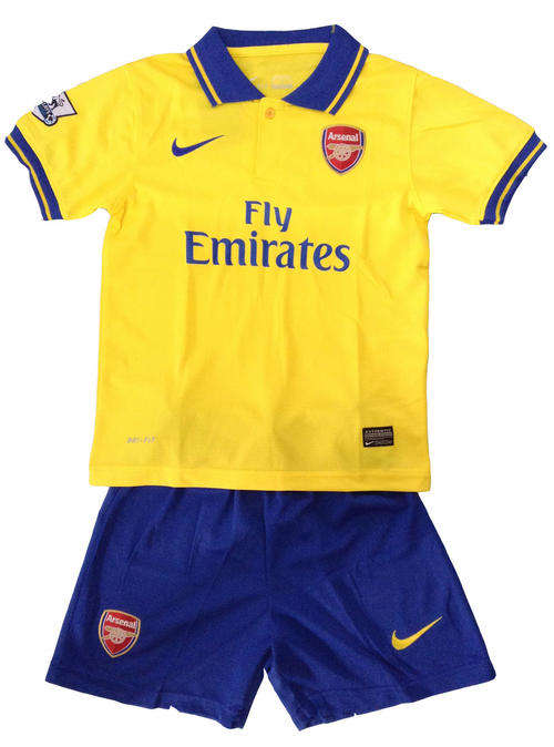 Kids Arsenal Away Soccer Kit. Free Customised name and Number