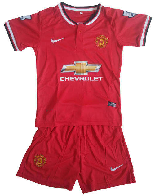 Kids Manchester United Home Soccer Kit. Free Customised name and Number