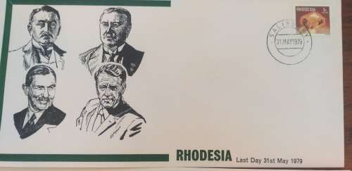 Rodeshia & Zimbabwe last and first day covers 1979 signed by Designer and Artist Ned Etheridge