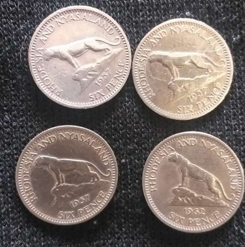 Rhodesia and Nyasaland SIX PENCE 1957(3)&1963