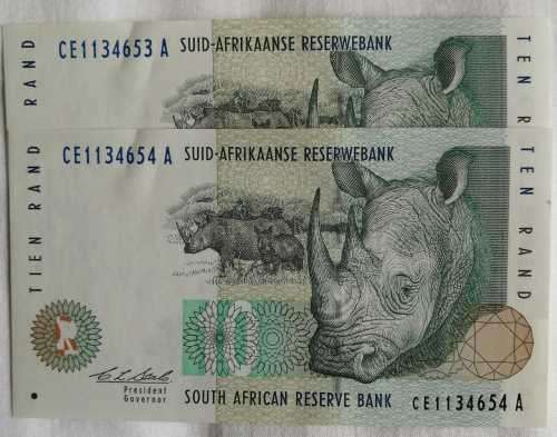 C.L.  Stals Governor of SARB. Bank note collection with signed Photo and signed letter from SARB.
