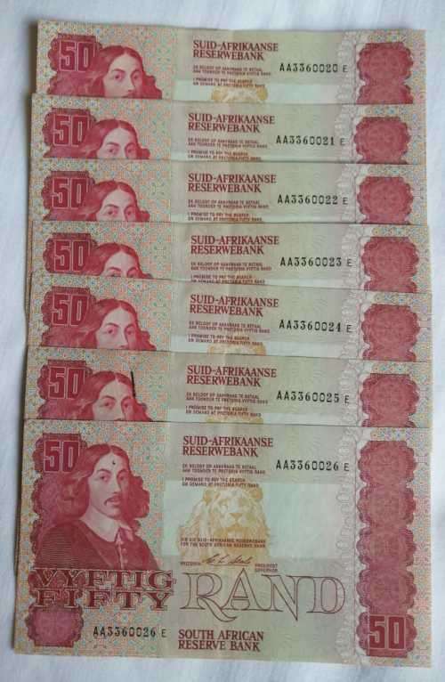 C.L.  Stals Governor of SARB. Bank note collection with signed Photo and signed letter from SARB.